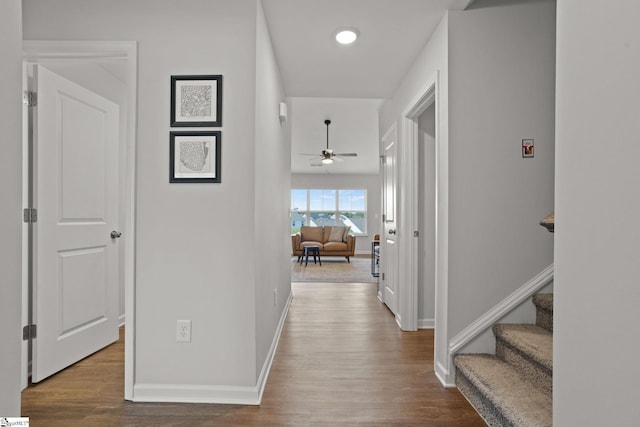 hallway featuring hardwood / wood-style floors