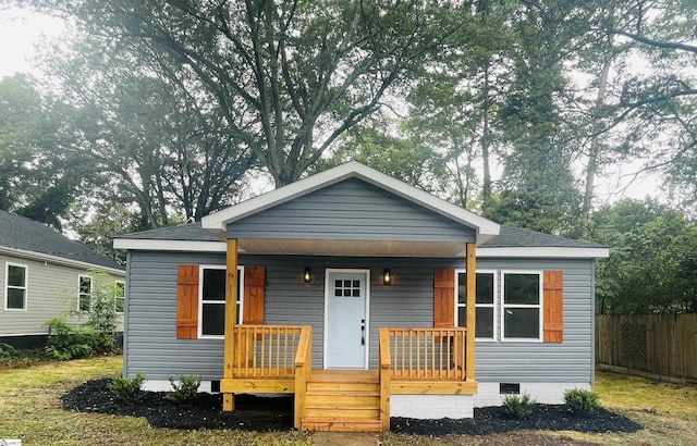 bungalow-style house featuring a porch