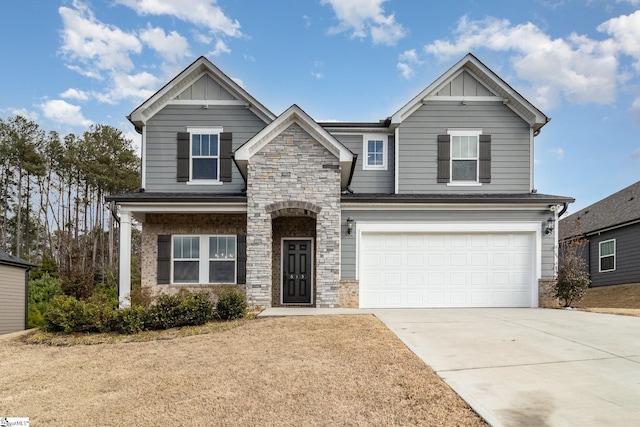 craftsman-style house featuring a garage