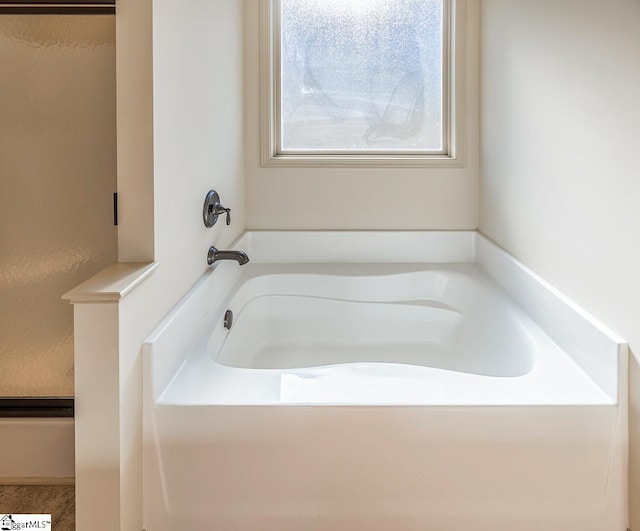 bathroom with a washtub