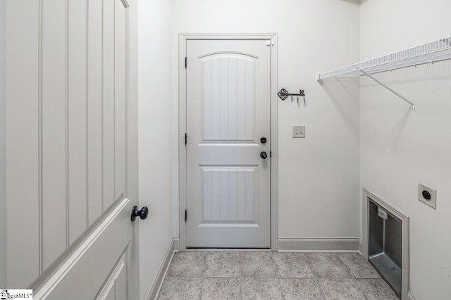 laundry area with electric dryer hookup