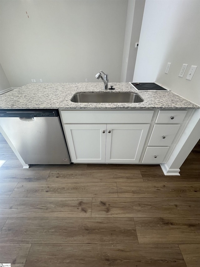 interior space featuring sink and hardwood / wood-style floors