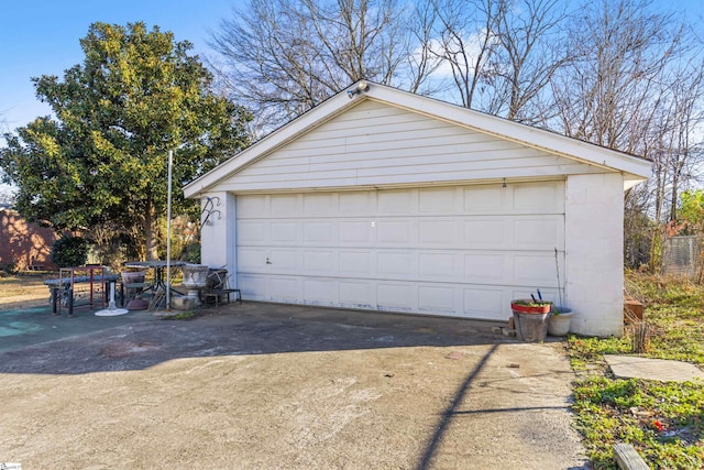 view of garage