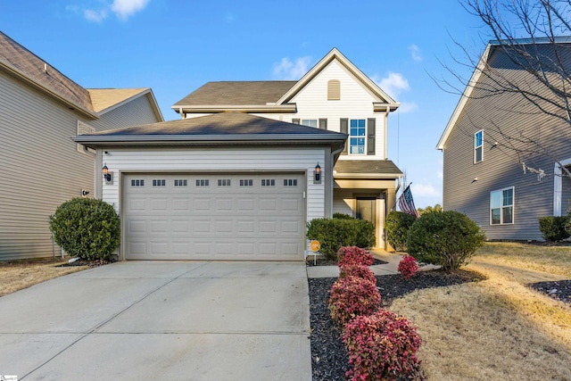 view of property with a garage