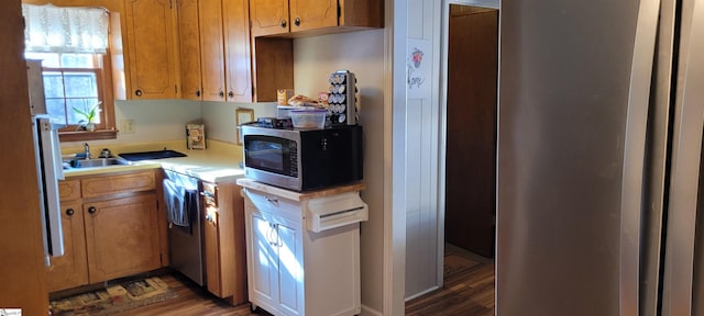 kitchen featuring sink and dark wood-type flooring