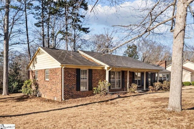 view of single story home