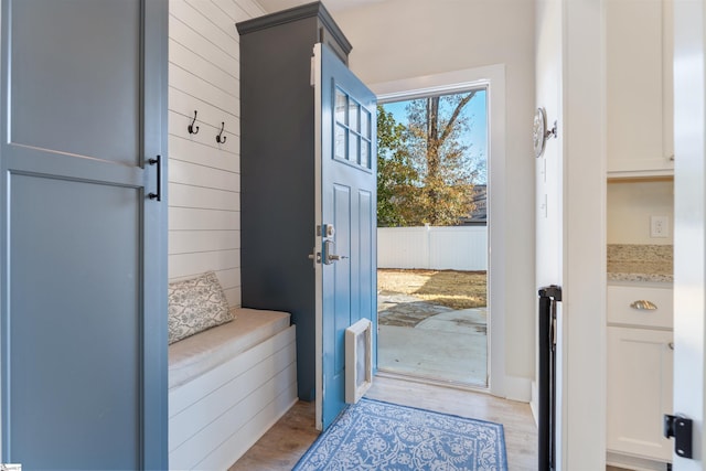 entryway featuring light hardwood / wood-style flooring