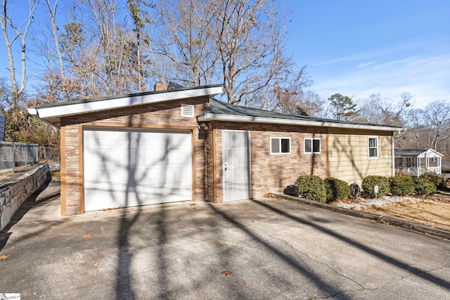 view of garage