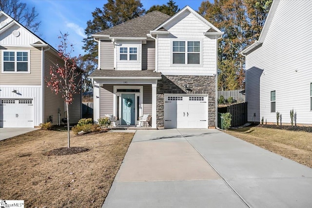 view of front facade with a garage