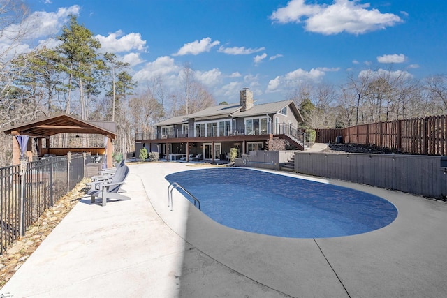 view of pool with a gazebo