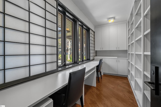 spacious closet with dark hardwood / wood-style floors