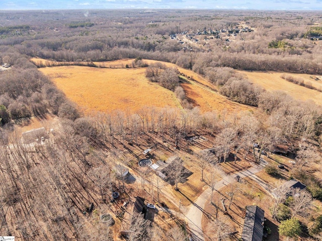 drone / aerial view featuring a rural view