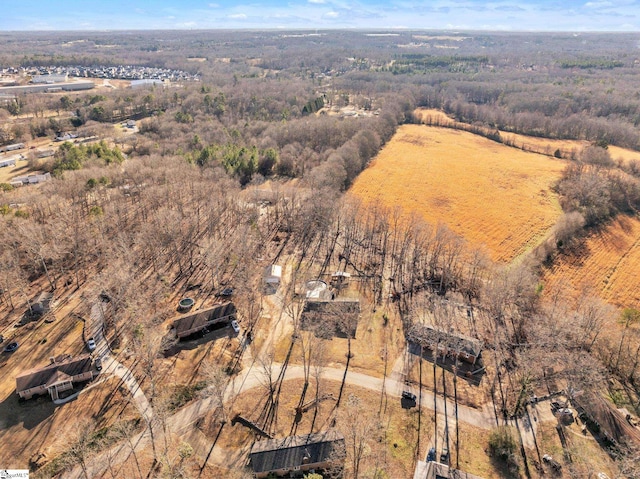 bird's eye view with a rural view