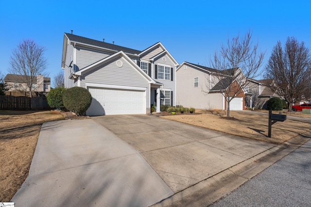 front of property featuring a garage