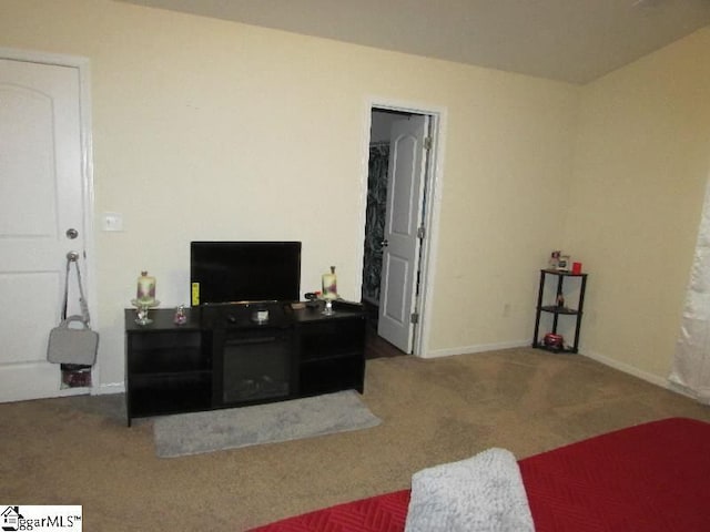 living room with carpet floors