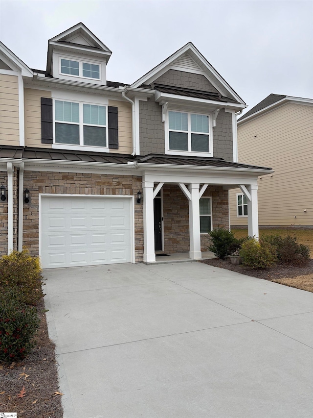 view of front facade with a garage