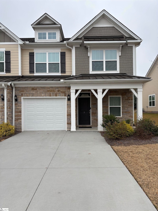 view of front of home featuring a garage