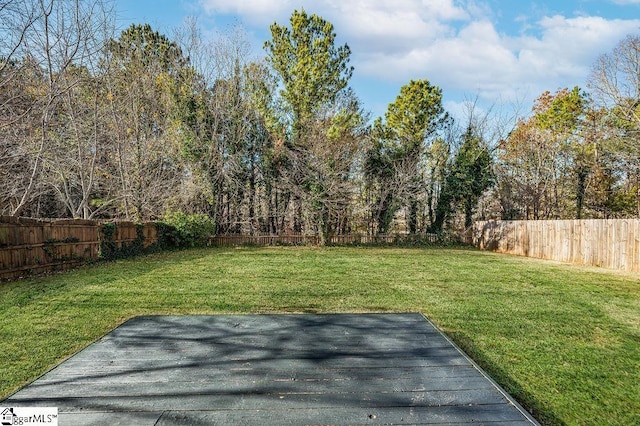 view of yard featuring a deck