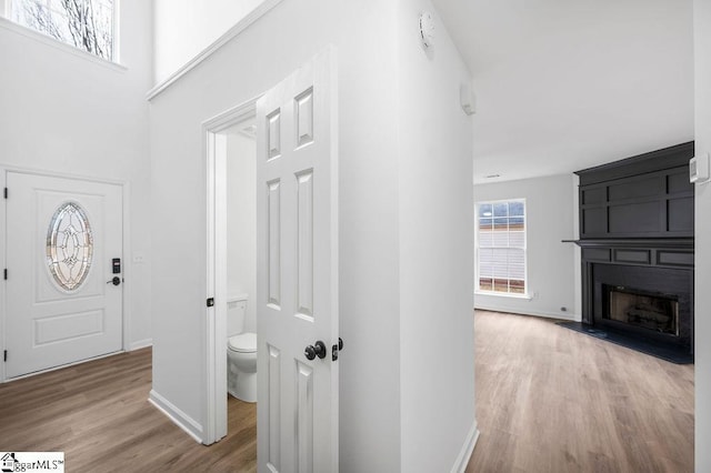 entryway with light hardwood / wood-style floors