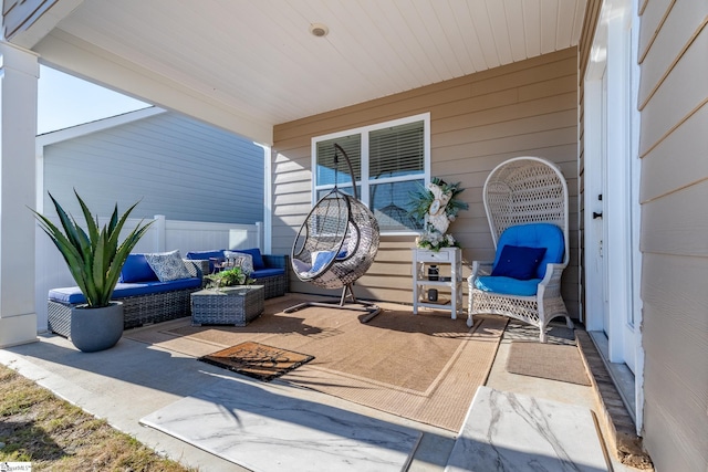 view of patio with outdoor lounge area