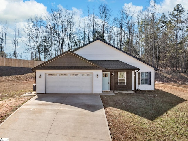 ranch-style house with a garage