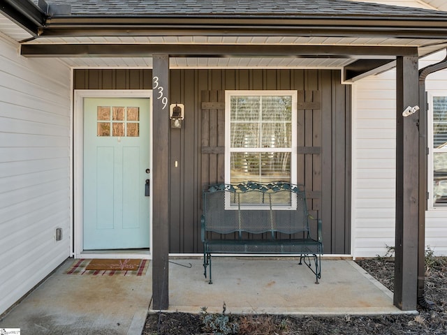 property entrance with a porch