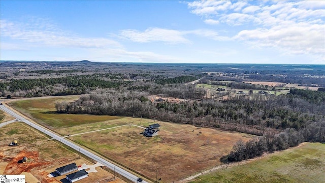 bird's eye view featuring a rural view