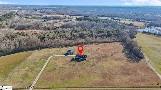 aerial view with a rural view