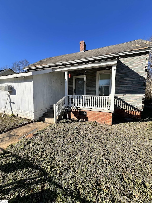 exterior space with covered porch