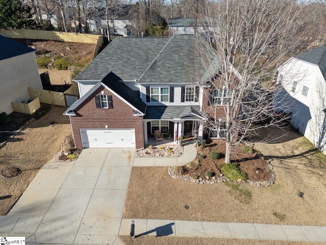 view of front facade featuring a garage