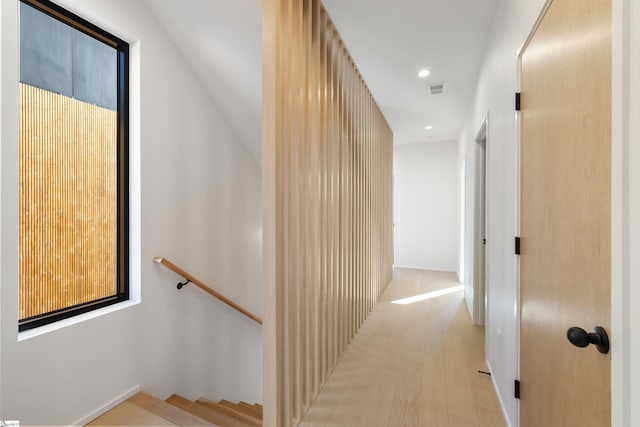 hall featuring light hardwood / wood-style floors