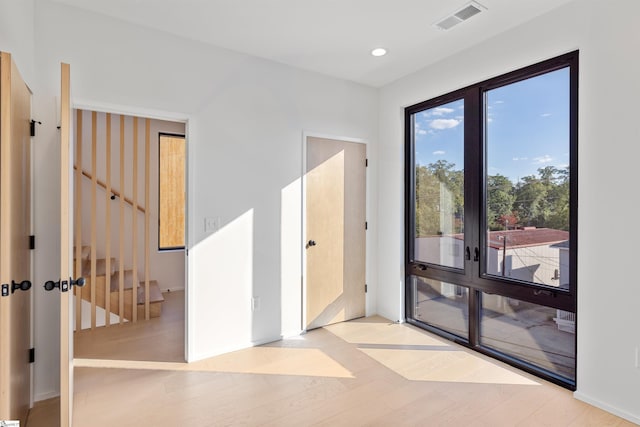 empty room featuring light wood-type flooring