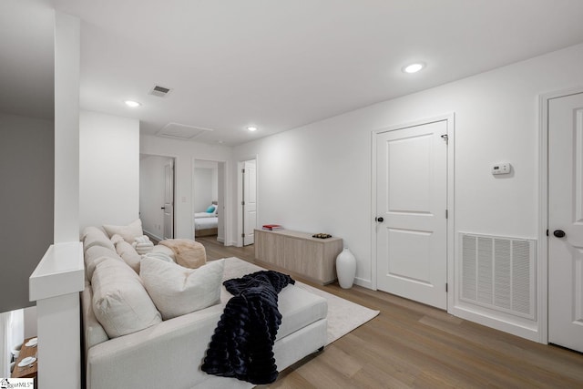 living room featuring light hardwood / wood-style flooring