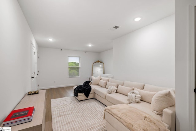 living room featuring hardwood / wood-style flooring