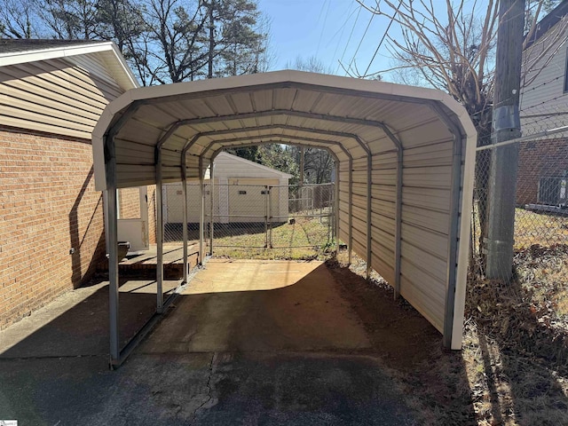 view of car parking with a carport