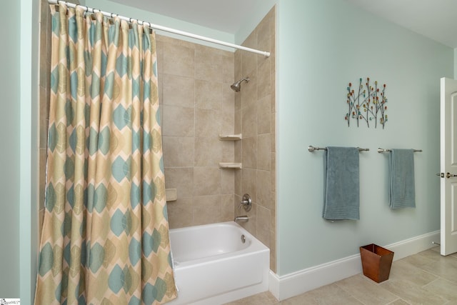 bathroom featuring shower / bath combination with curtain