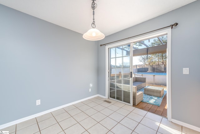 interior space with light tile patterned flooring