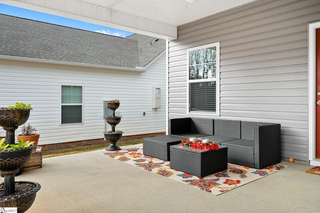 view of patio / terrace featuring an outdoor living space