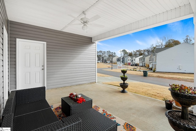 view of patio / terrace with ceiling fan