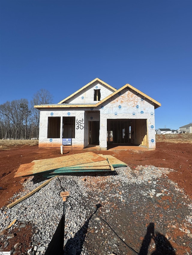 view of unfinished property