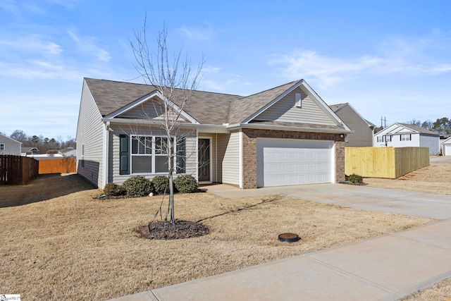 ranch-style home featuring a garage