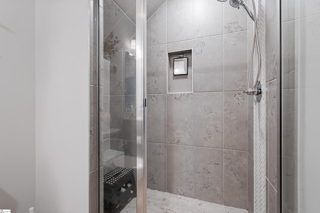 bathroom featuring walk in shower