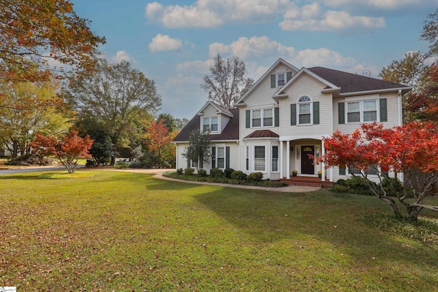 view of front of house featuring a front yard