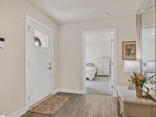 entryway with light wood-type flooring