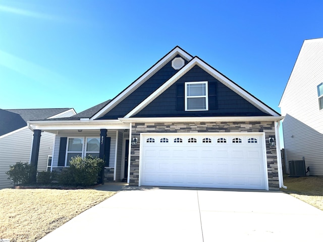 craftsman inspired home featuring a garage