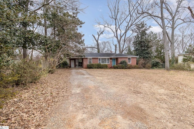 view of single story home