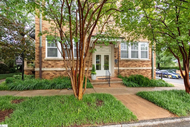 view of front of property with french doors