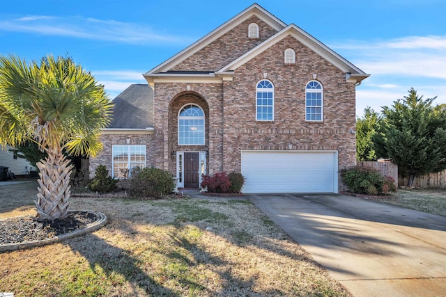 view of property with a garage