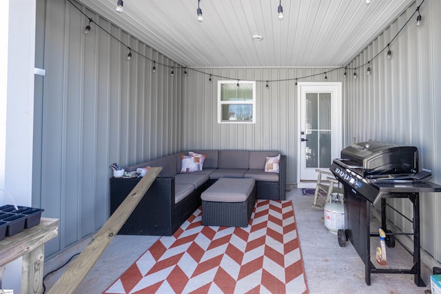 view of patio / terrace with an outdoor hangout area and grilling area