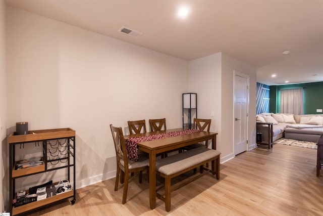 dining area featuring light hardwood / wood-style floors